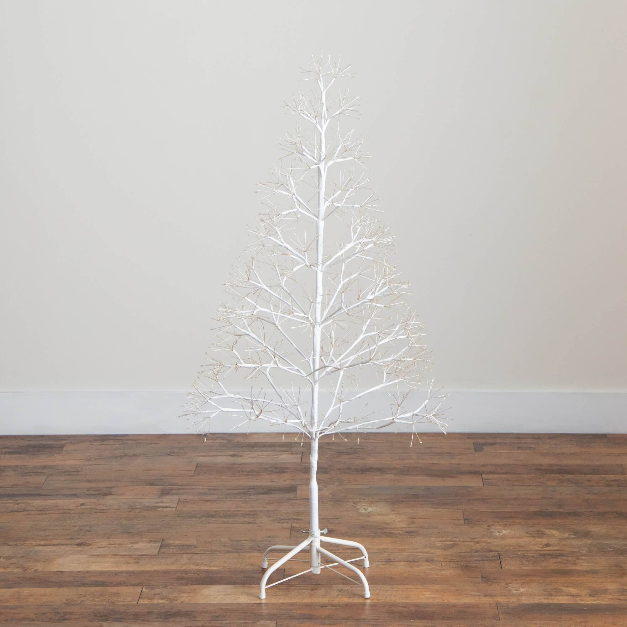 4ft. Pre-Lit Artificial White Starburst Tree, Fairy Warm White LED Lights